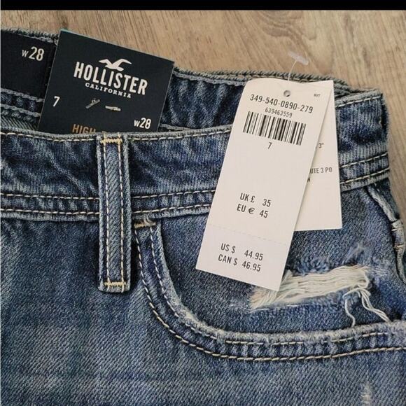 Hollister distress cut off high-rise mom shorts size 7 w28 - Picture 5 of 5